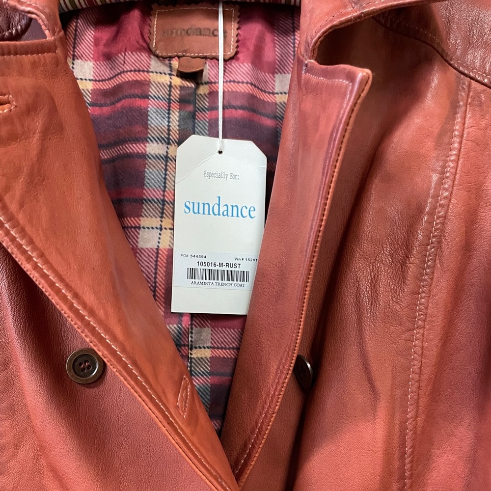 Sundance | Leather “Araminta” Trench Coat, Sz M ♥ NWT! - Picture 3 of 12